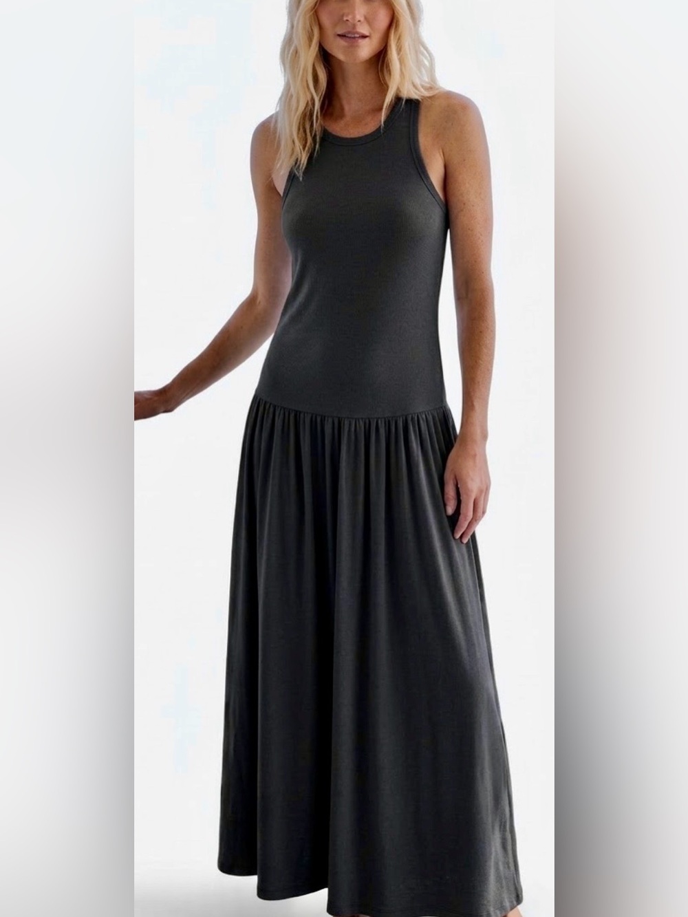 Sleeveless Black Maxi Dress - Classic Tank Style